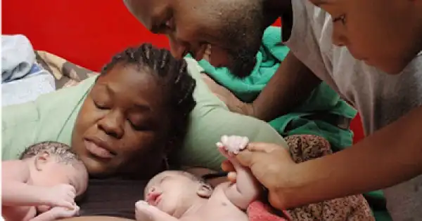 Photos: Woman Gives Birth To Twins And Name Them After 